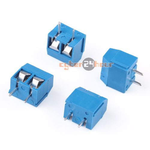 50pcs kf301 2-pin plug-in screw terminal block connector 5mm pitch panel for sale