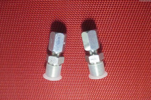 Lot of 2 ferulok 1/4 tube x 1/4 npt male pipe union connector coupling 4-4-bu-s for sale