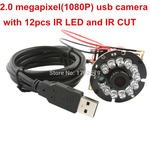 1080p night vision camera ir 12led board for raspberry pi mjpeg 30fps 8mm lens for sale