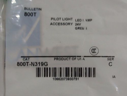 New in bag allen bradley 800t-n319g ser c pilot light accessory led lamp green for sale
