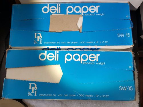 2 pack! 15&#034;x10.75&#034; Dry Waxed Deli Paper Pop-Up Sandwich Wrap Sheets. 1000 TOTAL