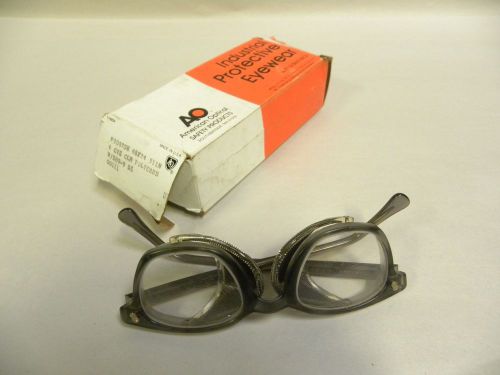 Vtg Steampunk American Optical Flexi-fit Safety Glasses Side Shields &amp; Box (C6)
