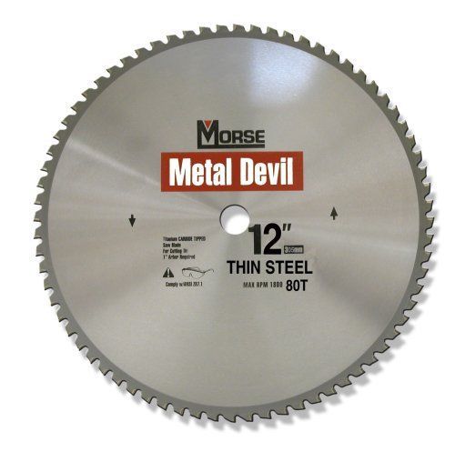 Mk morse csm1280tsc metal devil circular saw blade, 12&#034; blade, 80 teeth (100342) for sale