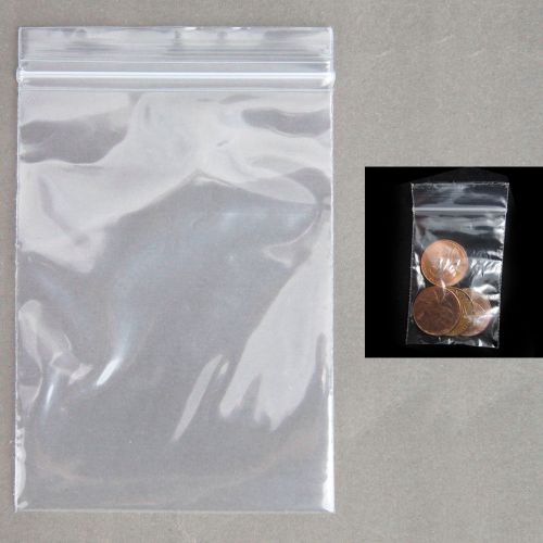 400 Small Baggies W 2&#034; X 1.5&#034; H Mini Ziplock Reclosable Poly Bags Plastic 2Mil