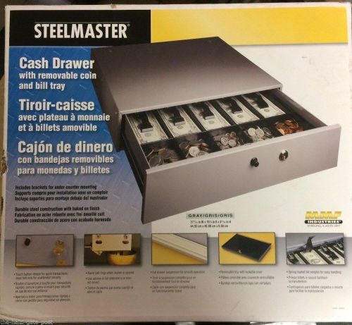 Mmf industries 225106001 large steel cash drawer register alarm  keys, gray for sale