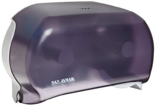 San Jamar R3600TBK Versatwin Dual Bath Tissue Dispenser, 1.437&#034; Mandrel, Black
