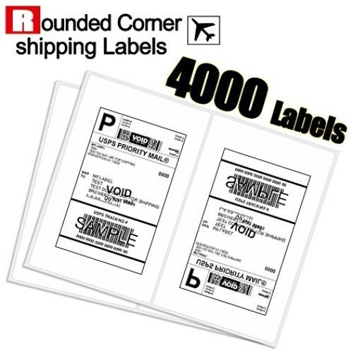 MFLABEL 4000 Round Conrner Half Sheet Shipping Labels 2-UP Click-n-Ship Mailing