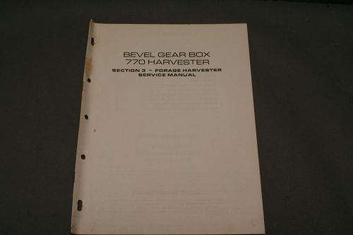Sperry New Holland 770 Forage Harvester Bevel Gear Box Service  Manual