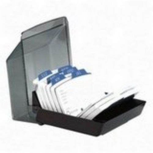 Rolodex 67093 Petite Covered Tray Card File Holds 250 2 1/4 x 4 Cards, Black