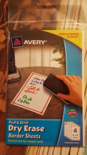 Avery peel &amp; stick dry erase border sheets 4&#039;x6&#039;