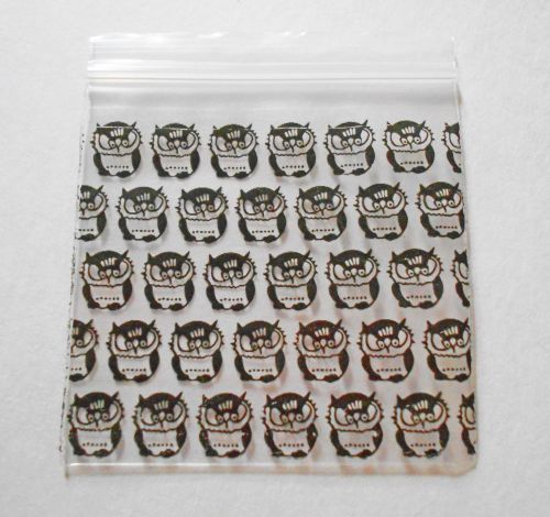 100 Black Owl Bags 2x2 (Small Plastic Baggies) 2020 Mini Ziplock Poly Dime Bag