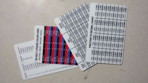 Electrical quick reference cards - 4 card set - * * * ibew member discount * * * for sale