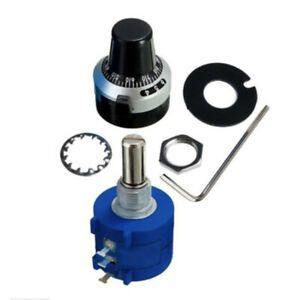 1X(3590S-2-103L 10K Ohm 6 mm Shaft 10 Turns Wire Wound Potentiometer with Dial