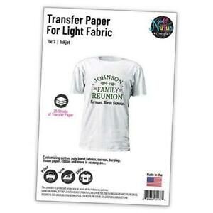 Inkjet Printable Iron-On Heat TShirt Transfer Paper 11x17 () 25 Light Fabrics
