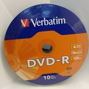 Verbatim DVD-R 10 Pack 16X 4.7GB 120 Minutes Recordable New Sealed