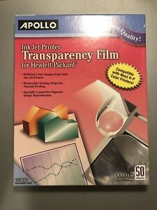 Apollo Inkjet Printer Transparency Film for Hewlett-Packard 50 Sheets New