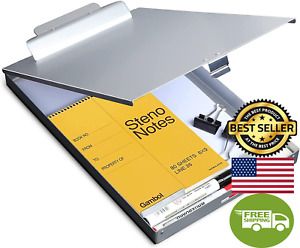 Metal Clipboard with Storage, Letter Size Form Holder Portfolio Aluminum Metal B