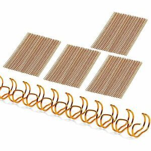 Double Loop Wire Binding Spines for 100 Sheets (Gold, 0.5 in, 3:1 Pitch, 100 ...