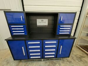 Steelman 18 Drawer 4 Cabinet 7ft Work Bench Tool Box Storage