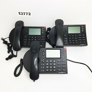 Lot of 3 ShoreTel 230 VOIP System POE 3 Line Business Phone Black No Stand E2772