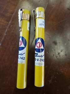 Vintage Bendix Civil Defense Dosimeter Radiation Pocket Pen DetectorsCD V-742 x2