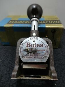 Bates Standard Movement Numbering Machine 6 Wheels Vintage
