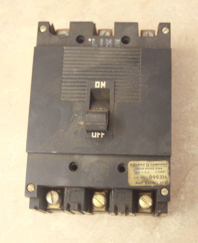 Square D   catalog #  999316  100 amp  3 pole  600 vac  circuit breaker
