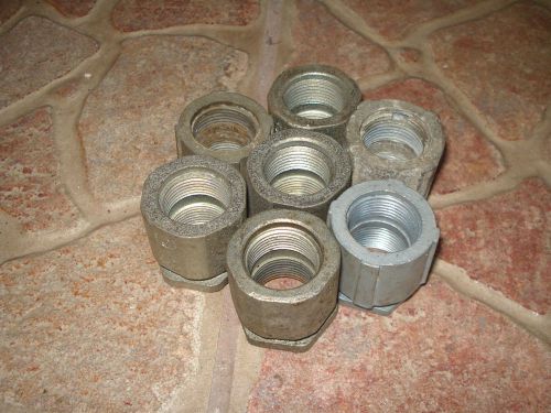 7 Female Electrical Union  Steel Coupling Bushings Fittings  Straight 3/4&#034; Ind.