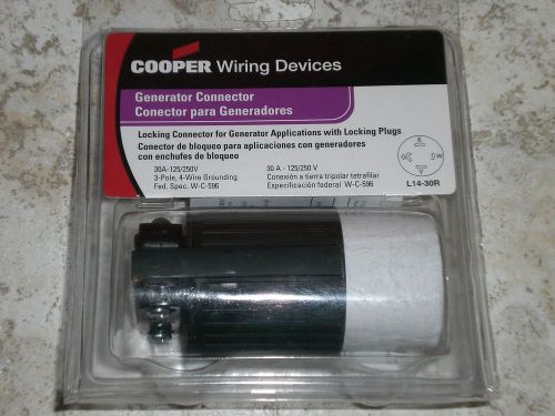 Cooper wiring devices generator connector  l1430c-l  30a 125/ 250v for sale