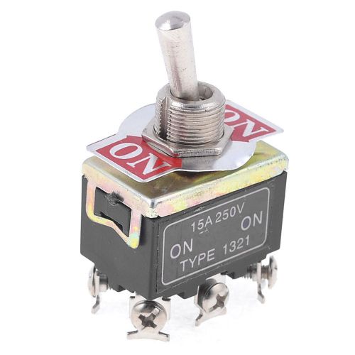 AC250V 15A 6 Screw Terminals ON/ON 2 Position DPDT Toggle Switch