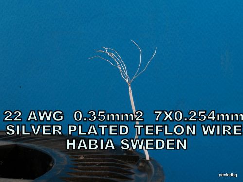 10m ~33ft  22awg 0.35mm2 7x0.254mm silver plated copper teflon wire  k2207 habia for sale