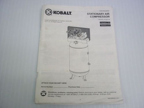 Kobalt tq3126 stationary air compressor manual - new for sale