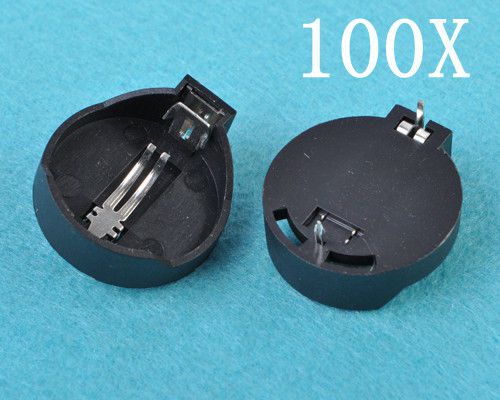100pcs CR2025 CR2032 Button Coin Cell Battery Socket Holder Case Black new