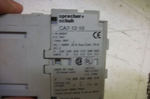 (rr20) 1 sprecher + schuh ca7-12-10 contactor for sale