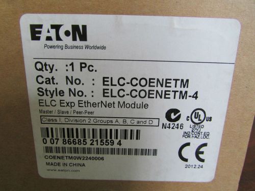 Eaton ELC COENETM STYLE # ELC COENETM 4 5 ELC Ethernet Module Relay