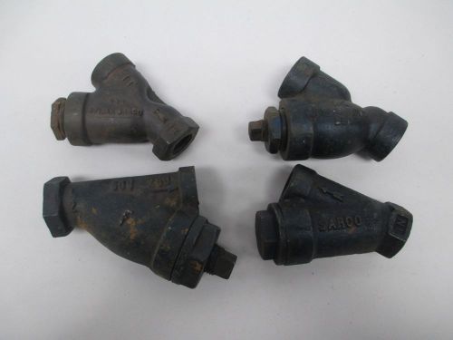 Lot 4 sarco armstrong assorted 509 1/2 in npt y strainer steam trap iron d303709 for sale