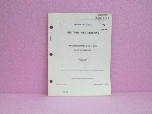 Military Manual 2990-9325 Impedance Measuring System Illustrated Parts Breakdown