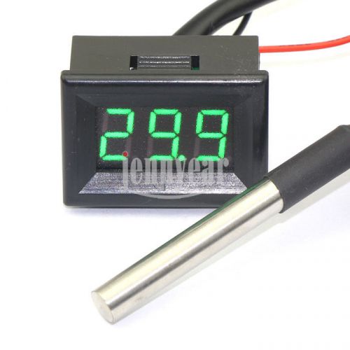 Ds18b20 green led digital air temp temperature gauge -55-125°c panel thermometer for sale