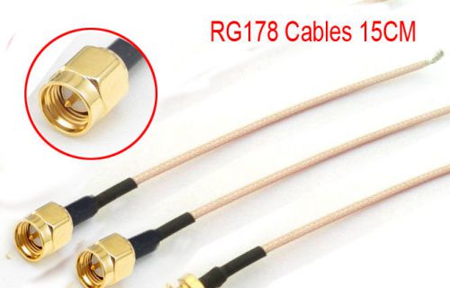 30PCS Copper RF SMA Male plug Straight Crimp RG178 Cables 15CM Crimpers DIY