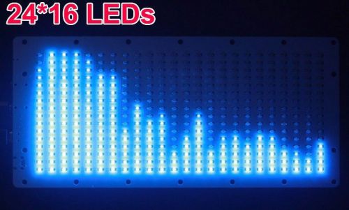 24*16 BLUE screen Audio LED Level Meter display Spectrum Analyzer for amplfiier