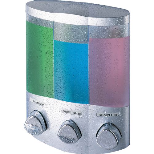 Euro Trio Dispenser with Translucent Container Satin Silver