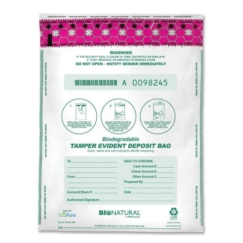 Mmf industries 236211406 deposit bag bio-natural tamper evident 12inx16in 100/bx for sale