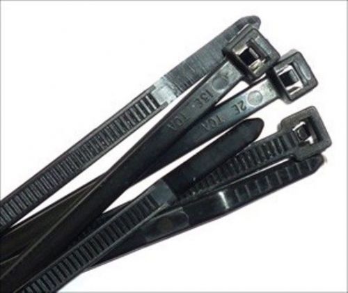 15&#034;  HVY 120LB Black Cable Ties QTY 200 -  USA Made, Heavy zip or wire Tie New
