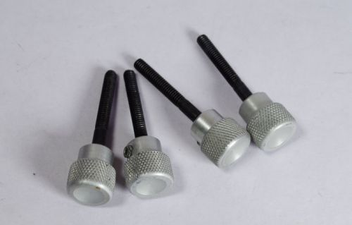 Lot of four (4) alloy knurled knobs with threaded shaft for sale