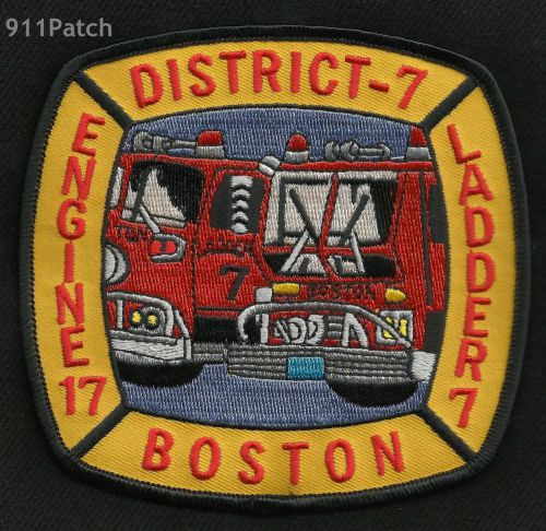 BOSTON, MA - Engine 17 District 7 Ladder 7 FIREFIGHTER Patch FIRE DEPT.