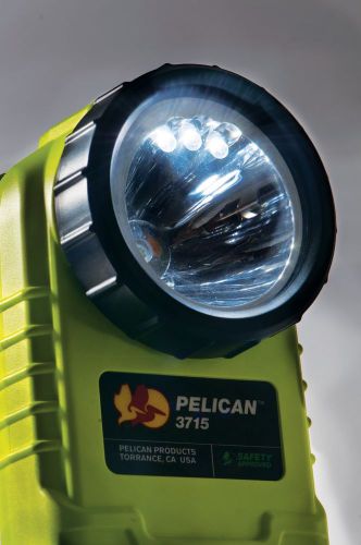 Brand New Pelican 3715 LED Flashlight. Yellow with Black Shroud.