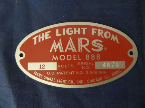 Mars 888 Light &#034;RED&#034; 12 Volt Replacement Badge