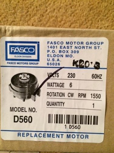 Fasco D560 Motor 230V 6W CW 1550 RPM