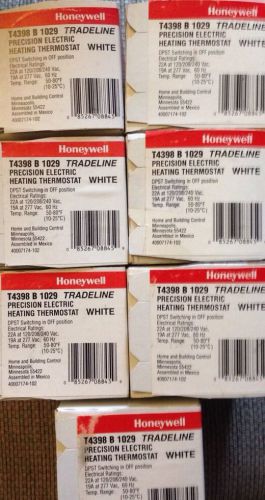 (7) Honeywell T4398B1029 Premier White  Electric Heat Thermostats Positive Off