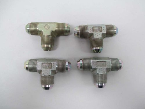 Lot 4 new 8mj1c assorted hydraulic adapter tee fitting 1/2x1/2x1/2in npt d336668 for sale